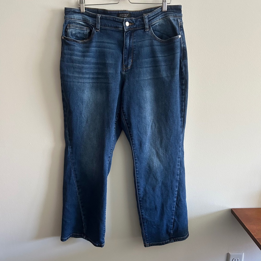 Judy Blue Straight Fit Jeans Blue 18W Medium Wash High Stretch JB82629MD-PL